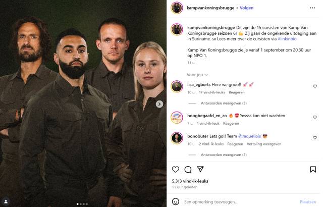 Instagram-post Kamp van Koningsbrugge.